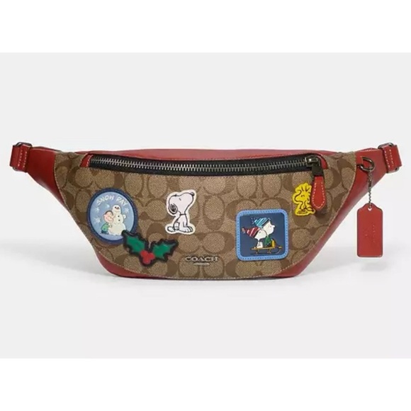 Coach X Peanuts Warren Belt Bag In Signature Canvas With Patches - Picture 1 of 17